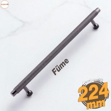 Mey İthalat Metal 224 mm Martin Füme Kulp Mobilya Çekmece Mutfak Dolabı Dolap Modern Kapak Kulpları Grip Desen
