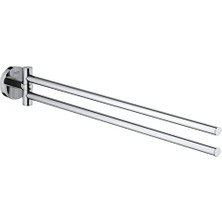 Mey İthalat Ikili Uzun Havluluk, 439 Mm, Duş ve Banyo Aksesuarı, Krom, 41183000