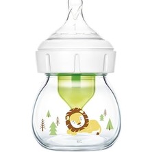 Mey İthalat 60 ml Geniş Ağız Anti-Kolik Options+ Desenli Cam Biberon Aslan, Tekli Paket