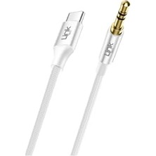 Mey İthalat A586 Type-C - 3.5 mm Aux Kablo 1mt Beyaz