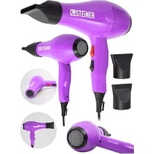 Mey İthalat Alman 3800 W Profesyonel Saç Kurutma Makinesi, Fön Makinesi, Ac Motor, MS-9001, Pembe, 2 Adet Başlık