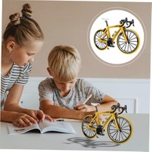 Mey İthalat Metal Yarış Bisikleti - Die Cast Oyuncak, Mini Spor Bisikleti Modeli, Sarı Renk