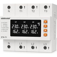 Mey İthalat Etk-T1 Trifaze Gerilim ve Akım Koruyucu Röle, 100A, AC230V, 50/60Hz, Dın Ray Montajlı