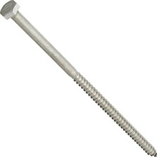 Mey İthalat 964591 1/4 x 6 Inç Paslanmaz Çelik Altıgen Uçlu Vida, 10'lu Paket