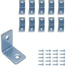 Mey İthalat Sandalye, Mr.bracket 10 Ad. L Demir Gönye Köşebent 16X25X25 mm - Mobilya Dolap Eşya Duvara Sabitleme Aparatı - Raf Masa Çekmece Kitaplık Gardırop Köşe Sabitleme Birleştirme Bağlantı Demiri