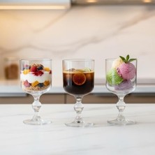 Mey İthalat 3'lü Cam Ayaklı Kadeh Seti 280 ml Şeffaf