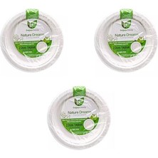 Mey İthalat Tabak; Roll-Up Nature Ekolojik Karton Kağıt Parti Tek Kullanımlık, 22 Cm., 50 Adetlik 3 Paket