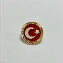 Mey İthalat Yuvarlak Türk Bayraklı Yaka Rozeti