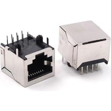 Mey İthalat 8P8C Metal RJ45 Ethernet Soketi, 8 Pin Pcb Montaj