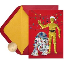 Mey İthalat Yıldız Savaşları Noel Kartları ve Zarflar, Droids To The World, R2D2 ve C3PO (12 Sayı)
