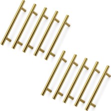 Mey İthalat 10 Adet Gold Altın 160 mm Metal Kapak Kulpları Kulbu Alteta Mobilya Kulp Mutfak Çekmece Dolap Dolabı