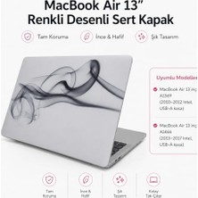 Mey İthalat MacBook Air 13 Inç Kılıf A1369 A1466 Uyumlu Renkli Boya Desenli Ince Sert Kapak Gri
