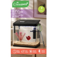 Mey İthalat KPF-10591 LED Işıklı ve Filtreli Akvaryum, 7 L, Siyah