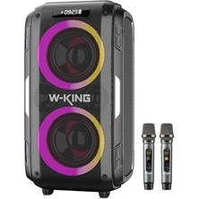 Mey İthalat Hoparlör, T9PRO Çift Mikrofonlu Bluetooth 250W Karaoke Partybox Ipx5 Kablosuz Ses Bombası
