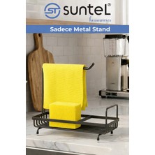 Suntel Mutfak Lavabo Üstü Düzenleyici Organizer - Metal Süngerlik, Deterjanlık ve Bez Askılı Stand