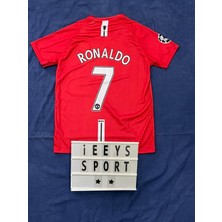 Belirtilmemiş Cristiano Ronaldo 2008 Sezonu Kısa Kol Nostalji Kırmızı Renk Manchester United Retro Forma / Nostalji Ronaldo Forma