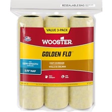 Mey İthalat RR726-9 Golden Flo Roller Kapak 3'lü Paket, 3/8 Inç Şekerleme, 9 Inç