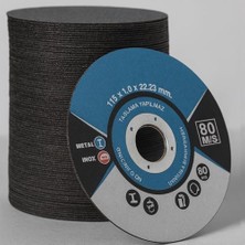 Mey İthalat Inox Metal Kesici (100 Adet) Kesme Diski 115X1,0X22,23 mm Ince Taş Disk Spiral Demir Kesici Disk