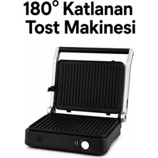 AdGaz Arnell Tost Makinesi 180° Katlanabilir Çıkarılabilir Döküm Plakalı Isı Ayarlı Izgara