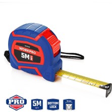 Workpro WP261009 5MX19MM/16FT. Naylon Kaplama Sarı Çelik Şerit Metre