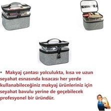 Mey İthalat 3838000002 Çift Bölmeli Şeffaf Su Geçirmez Makyaj Çantası