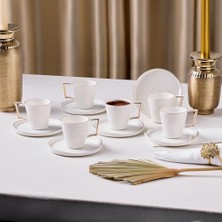 Mey İthalat Claire Gold 12 Parça 6 Kişilik Kahve Fincan Takımı 90 ml