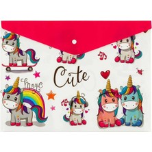 Bigpoint BP236-01 Çıtçıtlı Dosya A4 Unicorn Desenli