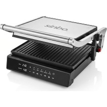 Mey İthalat SSM-2596 Gri Dijital Izgara ve Tost Makinesi, 2000W, 4 Dilim, Çıkarılabilir Döküm Plaka