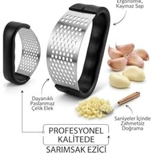 Mey İthalat 7 x 10.5 cm Paslanmaz Çelik Sallanır Sarımsak Ezici, Plastik Saplı