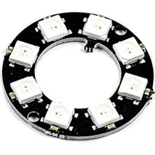Mey İthalat 8 Bit Neopixel Halka Ring WS2812B 5050 Rgb LED Modül, 5050 Adreslenebilir Lamba Kartı