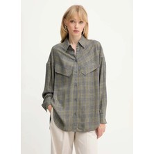 Boss Gri Kadın Oversize Gömlek 50548656