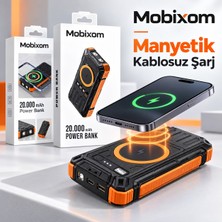 Mobixom ZI900 20.000 Mah Powerbank – Manyetik Kablosuz Şarj, Dahili Şarj Kabloları