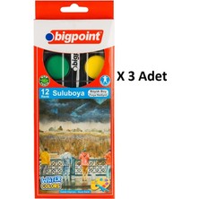 Bigpoint Suluboya 12 Renk - Büyük Boy x 3 Adet