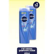 Elidor Superblend 2'si 1 Arada Şampuan & Krem Kepeğe Karşı Etkili 400 ml x 2 Adet