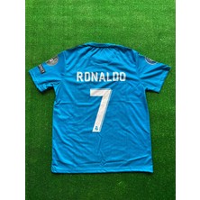 Belirtilmemiş Ronaldo 2018 Sezonu Turkuaz Renk Kısa Kol Real Madrid Forma