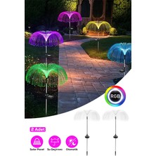 Eser Ticarett Solar Rgb Fiber Optik Bahçe Lambası 2’li – Su Geçirmez Dekoratif Güneş Enerjili Işık