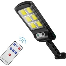Eser Ticarett Güneş Enerjili Solar Sokak Lambası 6 Cob LED Hareket Sensörlü Kumandalı Su Geçirmez Bahçe AYDINLATMASI120 LED Bahçe Aydınlatma LED Işık Su Geçirmez Ku