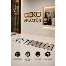 60 cm Paslanmaz Çelik Duş Gideri | Lineer Duş Kanal Gideri | Kare Izgara Süzgeç | Banyo Yer Gideri