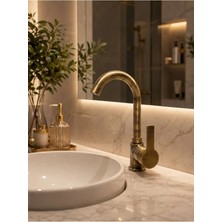 Eskitme Lavabo Bataryası 360° Döner Borulu Antik Renk Modern Tasarım Antik