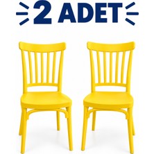 Cemal Spot Vıolet Sarı Renk 2 Adet Plastik Sandalye Cafe Dışmekan