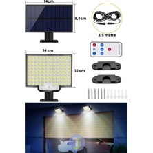 Eser Ticarett 5 Metre Kablolu Solar Hareket Sensorlu Duvar Lambasi Uzaktan Kumandali Dis Mekan Aydinlatma