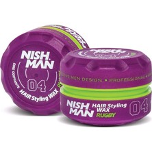 Nishman Saç Şekillendirici Wax 04 Rugby, 150 ml / Tüm Saç Tipleri / Ekstra Güçlü, Islak ve Pa