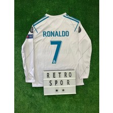 Belirtilmemiş Cristiano Ronaldo Beyaz Renk 2018 Sezonu Uzun Kol Nostalji Real Madrid Forma / Cristiano Ronaldo Retro Forma