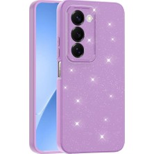 Happy Trend Xiaomi Redmi 15 ile Uyumlu Kılıf Parlak Simli Silikon Yumuşak Kamera Lens Korumalı Parmak Izi Bırakmayan Ince Mat Kapak Koton Mor