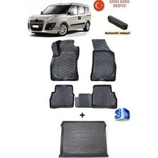 Rizline Fiat Doblo 2010-2022 Yılları Arası Uyumlu 3D Havuzlu Paspas ve Bagaj Havuzu Seti Asma Koku ve Numaratör Hediyeli