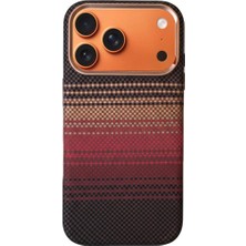 Happy Trend iPhone 17 Pro ile Uyumlu Kapak M-Safe Şarj Özellikli Ince Yapılı Karbon Kevlar Kılıf - Kahverengi