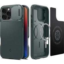 Happy Trend iPhone 16 Pro ile Uyumlu Kamera Korumalı Magsafe Kılıf Optik Armor Hava Kanalı Teknolojisi™ Askeri Sınıf Koruma Magfit Abyss Green Dokulu Yüzey Kapak - ACS08150