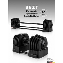 Bezt Premium Sports Ayarlanabilir 2 In 1 Halter Dambıl seti 40KG Siyah