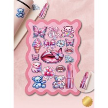 Ert Print Studio Pembe Estetik Sticker Seti – Y2K & Coquette Temalı Dekoratif Sticker Paketi