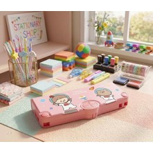 Mj Toys Çok Fonksiyonlu Çok Bölmeli Kalem Kutusu Kalemlik Sevimli Uzay Dinozor Kedi Temalı Çok Fonksiyonlu ve Bölmeli Otomatik Kalemlik Tuşlu Kalemlik Otomatik Kalemlik Kalem Kutusu